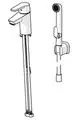 Einhebelmischer mit einem Hebel und runder Auslaufofen. Der Wasserstrahl wird durch den Ausfluss an der Frontseite bereitgestellt. Ausführung in Chrom. Markenname: Hansa.